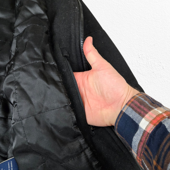 Dockers Black Insulated Mock Neck Full Zip Heavy Winter Jacket Size Medium - Picture 8 of 10